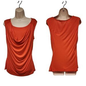 Banana Republic Orange Sleeveless Cowl Neck Tunic Top Blouse Size Large